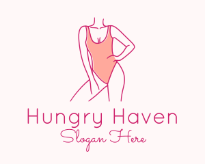 Woman Swimsuit Model logo design