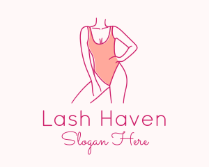 Woman Swimsuit Model logo design