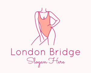 Woman Swimsuit Model logo design