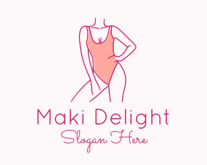 Woman Swimsuit Model logo design