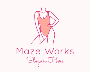 Woman Swimsuit Model logo design