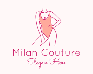 Woman Swimsuit Model logo design