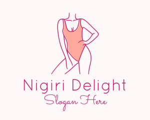 Woman Swimsuit Model logo design