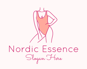 Woman Swimsuit Model logo design