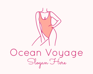 Woman Swimsuit Model logo design