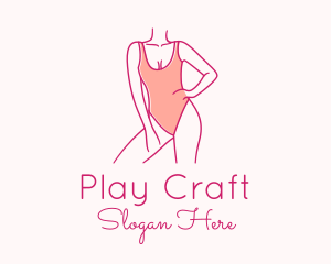 Woman Swimsuit Model logo design