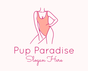 Woman Swimsuit Model logo design