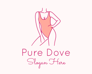 Woman Swimsuit Model logo design