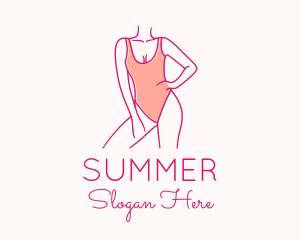 Woman Swimsuit Model logo design