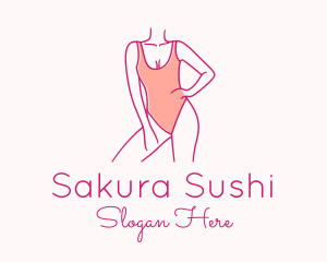 Woman Swimsuit Model logo design