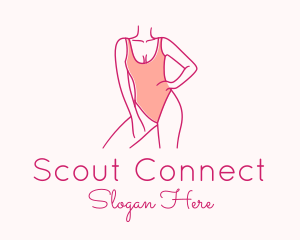 Woman Swimsuit Model logo design