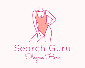 Woman Swimsuit Model logo design