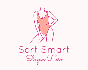 Woman Swimsuit Model logo design