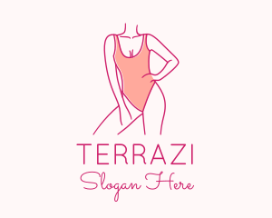 Woman Swimsuit Model logo design