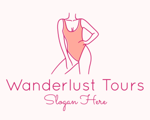 Woman Swimsuit Model logo design