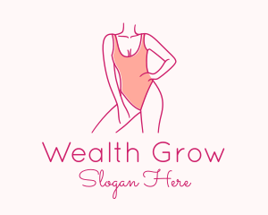 Woman Swimsuit Model logo design