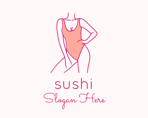 Woman Swimsuit Model logo design