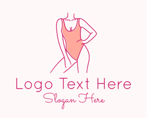Lingerie - Woman Swimsuit Model logo design