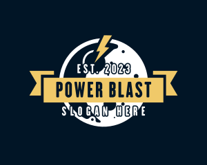 Electricity Moon Power logo design