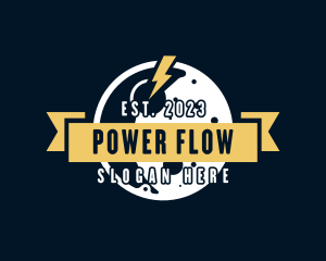 Electricity Moon Power logo design