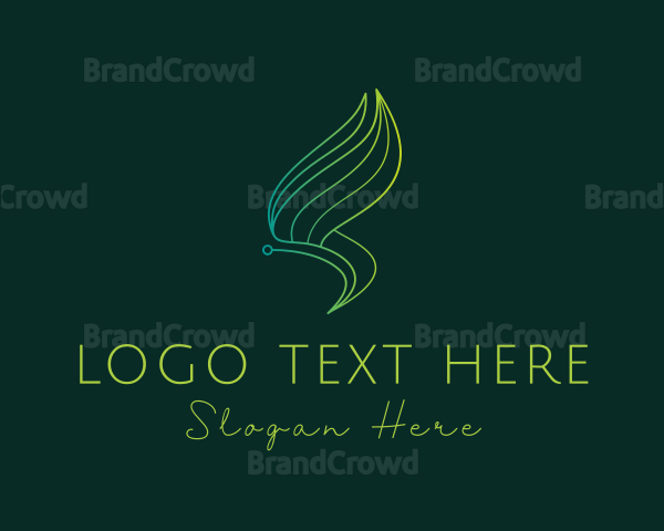 Gradient Butterfly Waves Logo