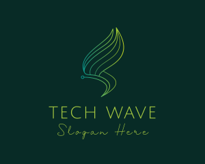 Gradient Butterfly Waves logo design