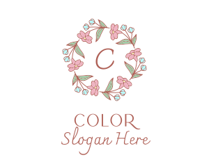 Floral Wedding Wreath  Logo