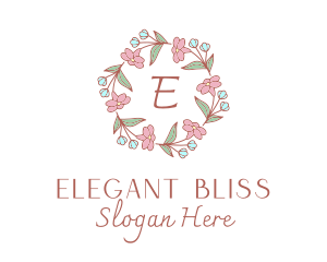 Floral Wedding Wreath  logo design