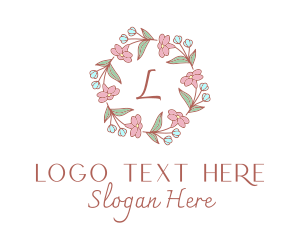 Wedding - Floral Wedding Wreath logo design
