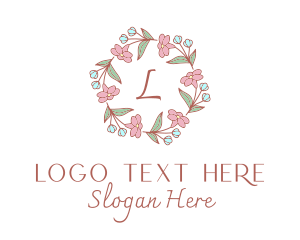 Floral Wedding Wreath  Logo