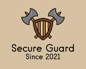 Defense - Battle Axe Shield logo design