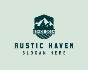 Outdoor Mountaineering Shield logo design