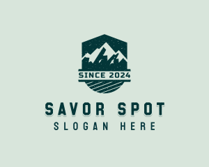 Outdoor Mountaineering Shield logo design