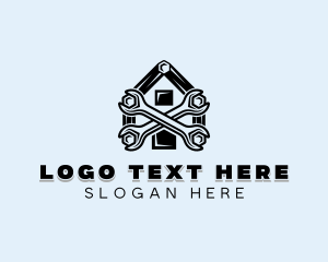 Remodeling - House Wrench Tool logo design