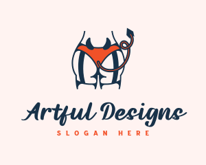 Naughty Kinky Devil Lingerie logo design