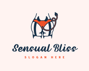 Sensual - Naughty Kinky Devil Lingerie logo design