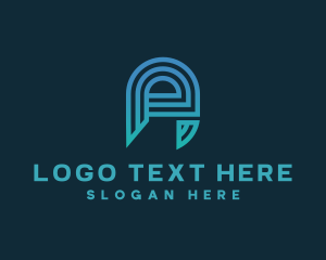 Initial - Professional Stripe Generic Letter A logo design
