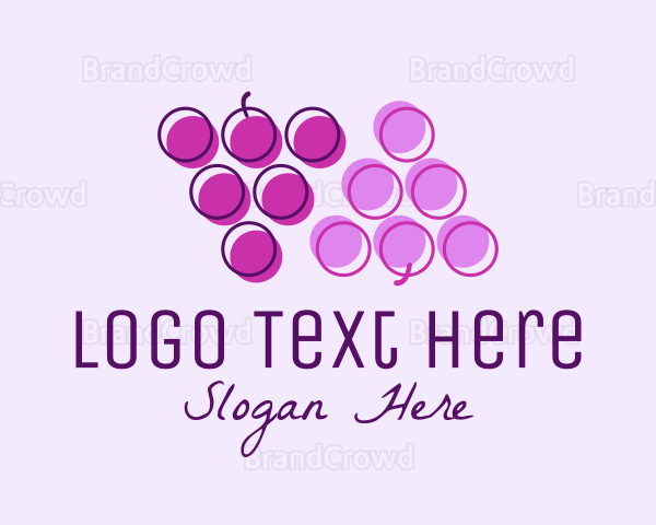 Minimalist Berry Grapes Logo