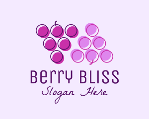 Minimalist Berry Grapes  logo design