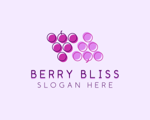 Minimalist Berry Grapes  logo design