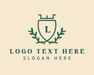 Crown - Royal Leaf Shield logo design