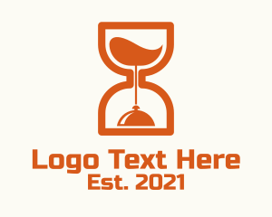 Time - Orange Hourglass Food Cloche logo design