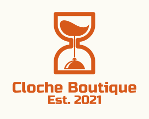 Orange Hourglass Food Cloche logo design