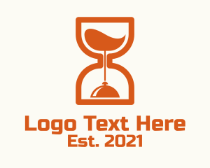 Restaurant - Orange Hourglass Food Cloche logo design