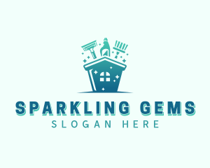 Sparkles Housekeeping Cleaning  logo design