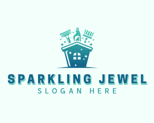 Sparkles Housekeeping Cleaning  logo design