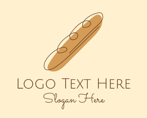 Pastry Chef - French Baguette Bread logo design
