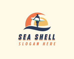 Sea Wave Surfer logo design