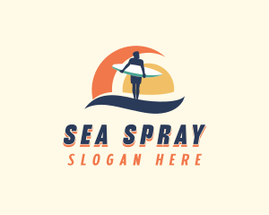 Sea Wave Surfer logo design