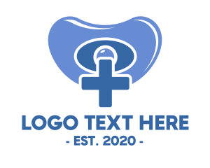 Baby - Blue Cross Pacifier logo design